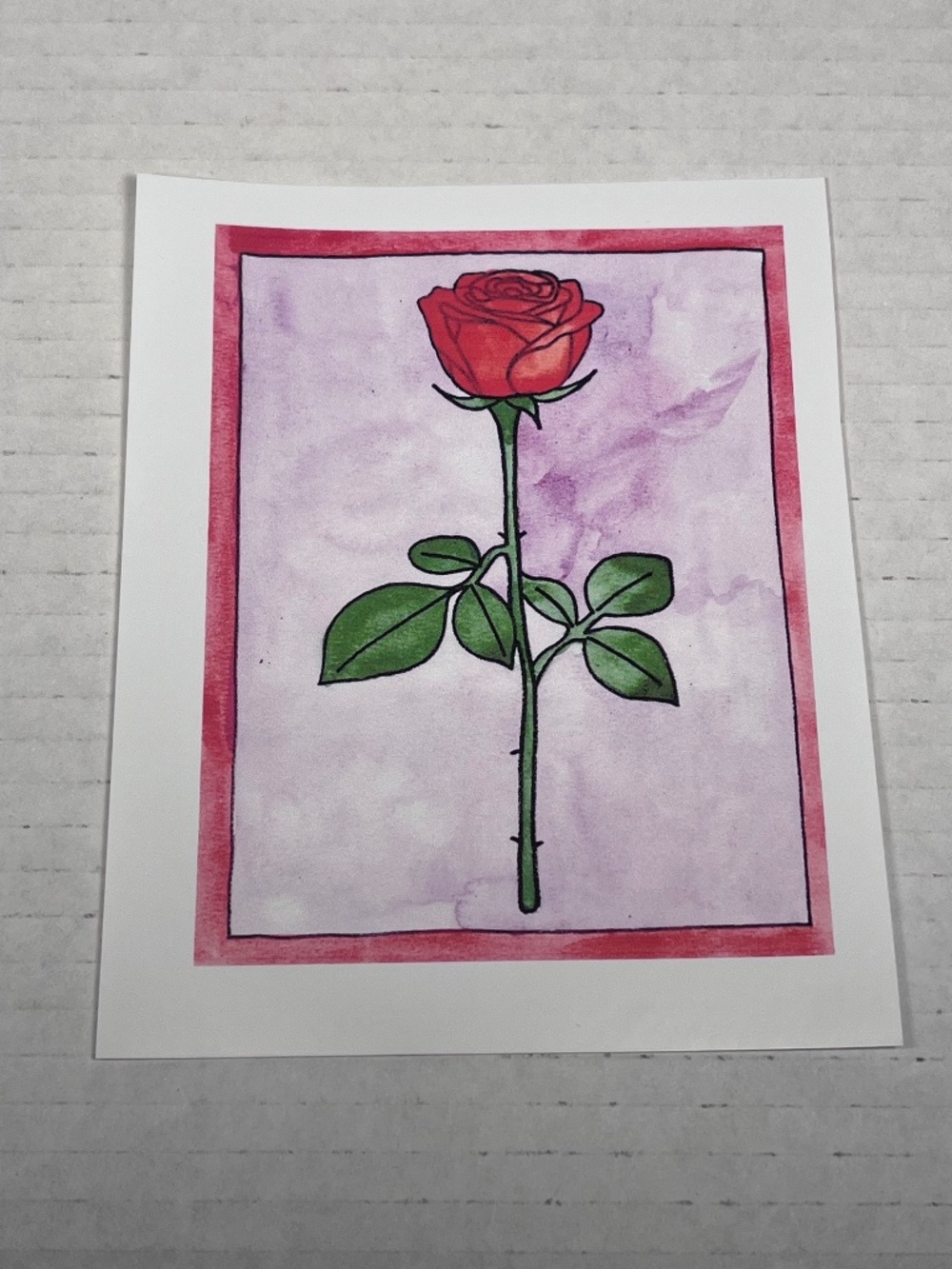 Rose Watercolor Painting Art Print Vinyl Cut Sticker